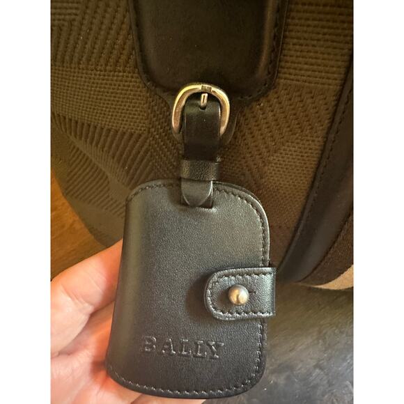 RARE BALLY GREEN W/ STRIPE TOTE W/LEATHER & SILVER HARDWARE/ CLOCHETTE - Picture 5 of 14